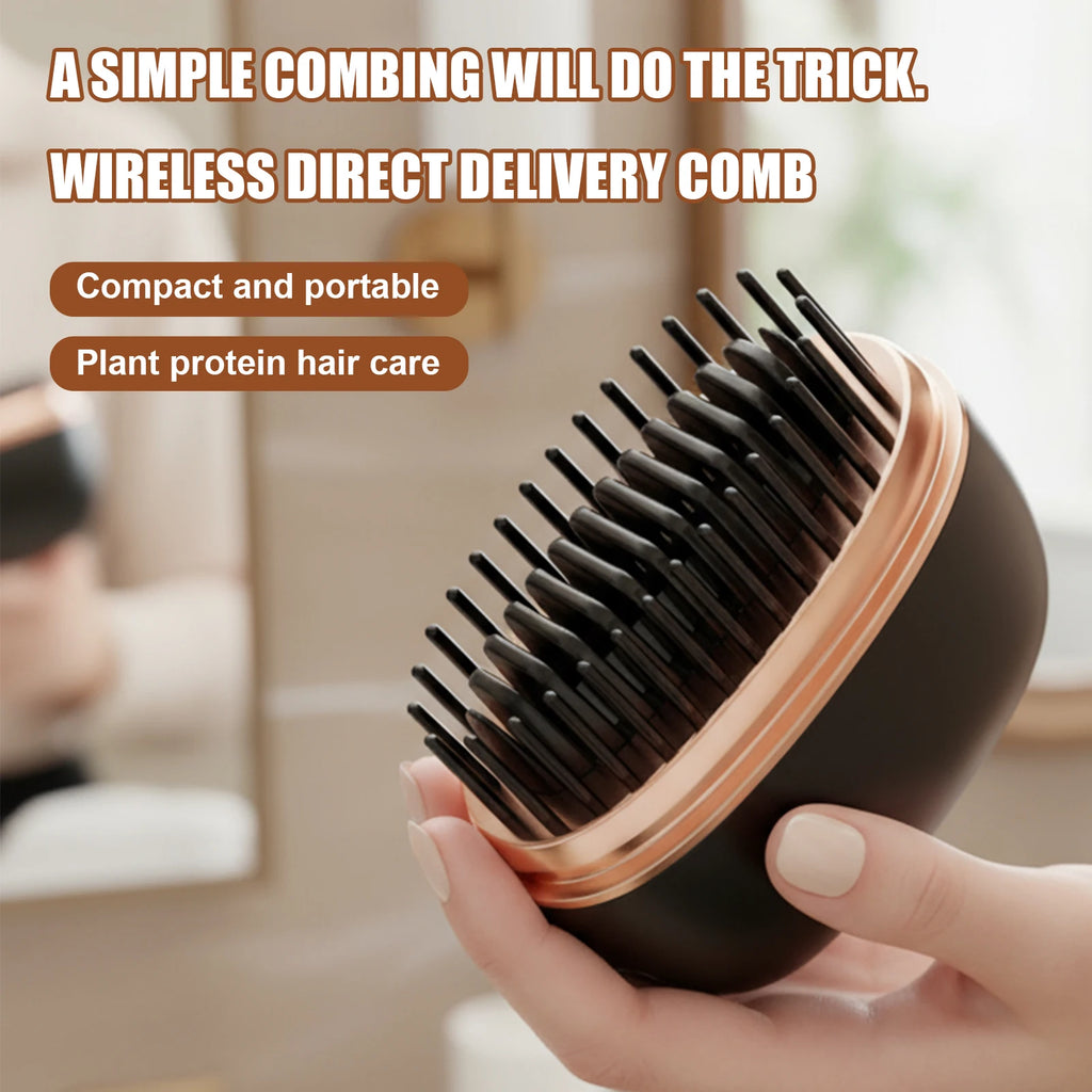 Mini Rechargeable Hot Comb — Fast-Heating Cordless Hair Straightening Comb