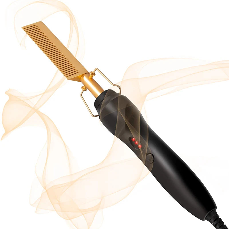 Professional Ceramic Ionic Hair Straightener Brush — Anti-Frizz Styling Tool