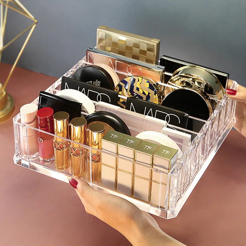 Acrylic Lipstick & Cosmetics Storage Organizer — Clear Makeup Display Case