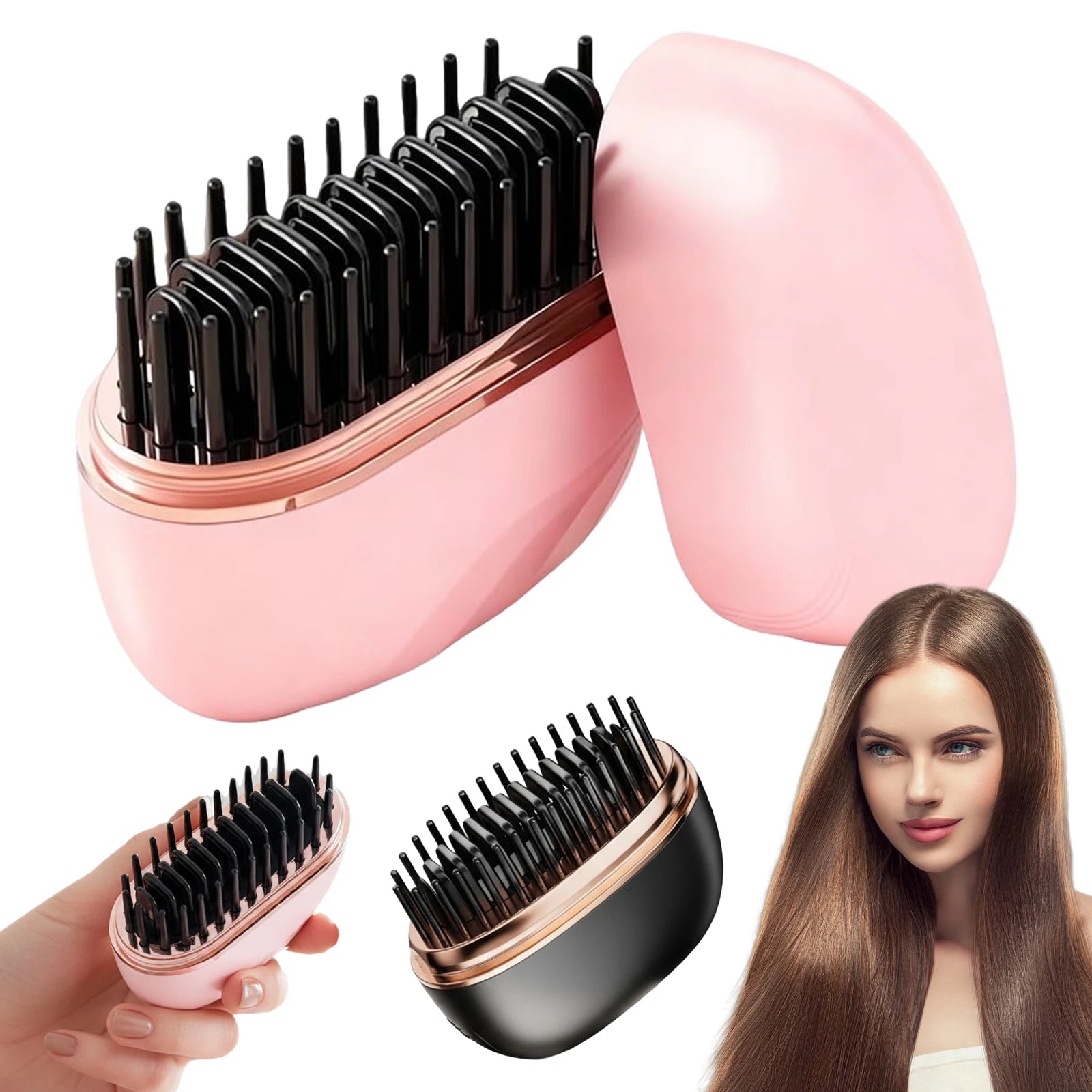 Mini Rechargeable Hot Comb — Fast-Heating Cordless Hair Straightening Comb