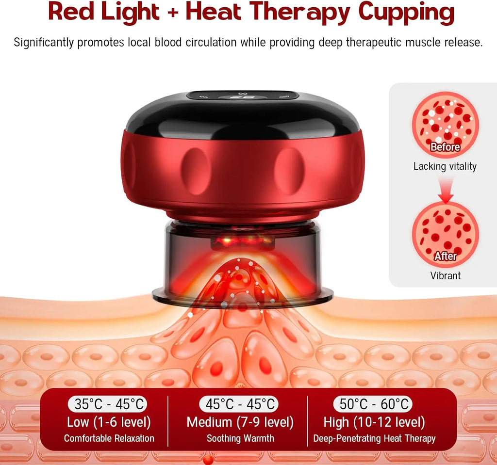 7-In-1 Smart Cupping Therapy Massager with Red Light Scraping Therapy