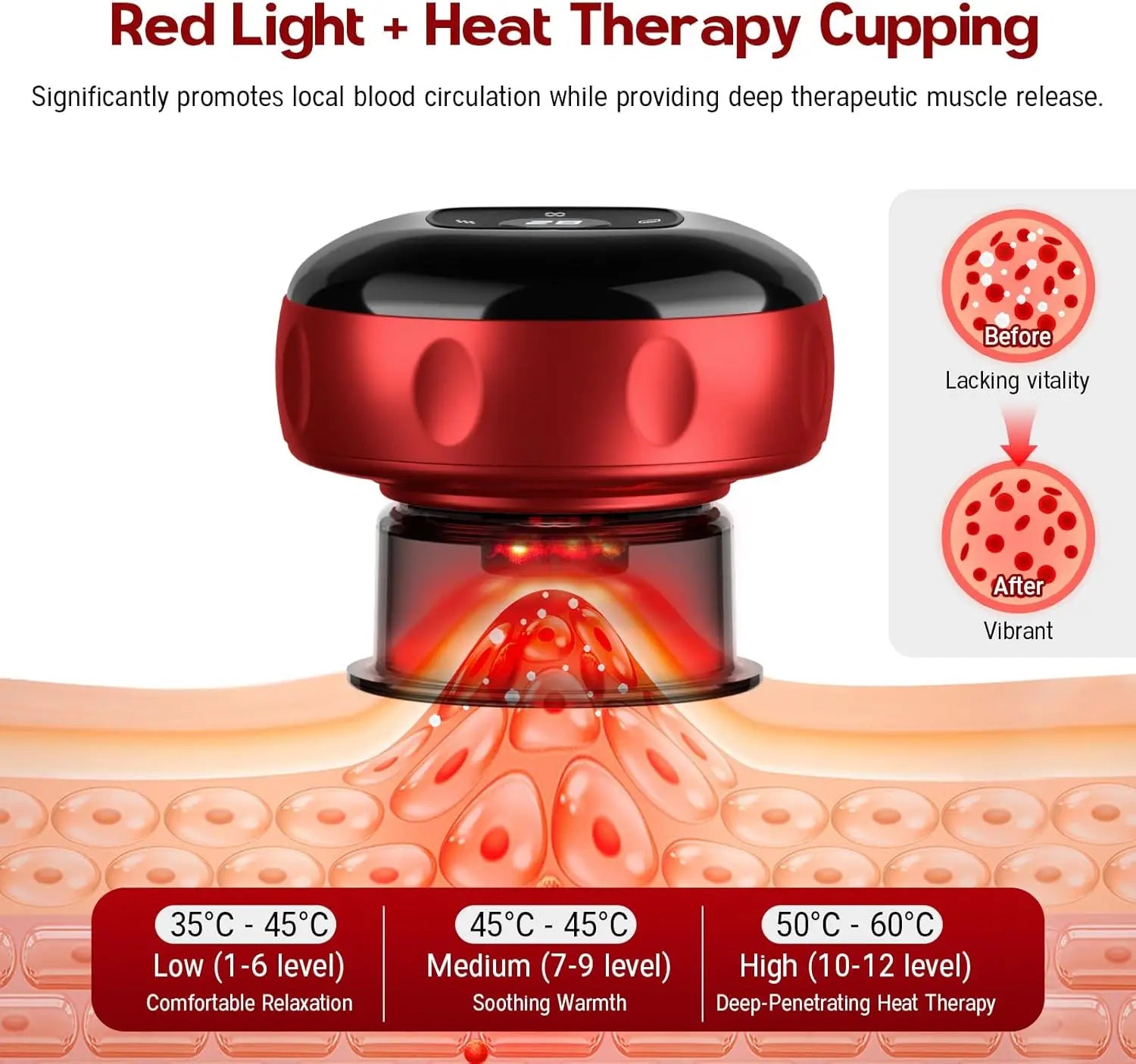 7-In-1 Smart Cupping Therapy Massager with Red Light Scraping Therapy