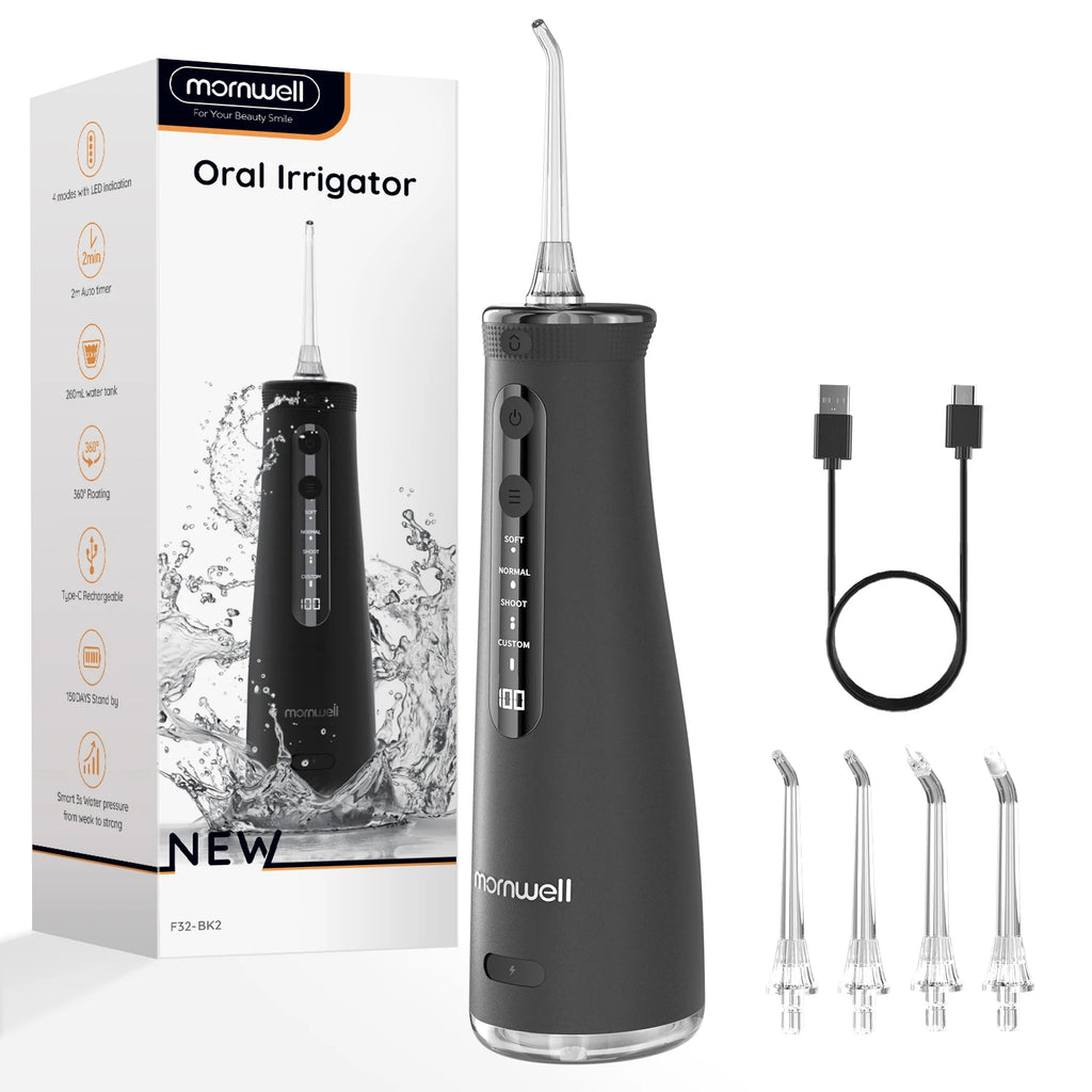 F32 Water Floss Oral Teeth Whitening Home Appliance Sonic Water Flosser 260ML Tank Teeth Cleaner Oral Water Jet