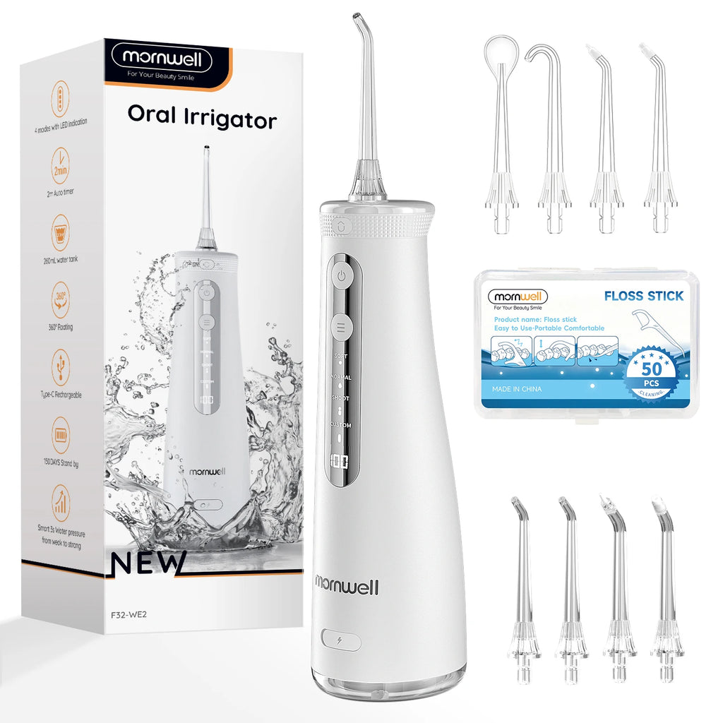 F32 Water Floss Oral Teeth Whitening Home Appliance Sonic Water Flosser 260ML Tank Teeth Cleaner Oral Water Jet