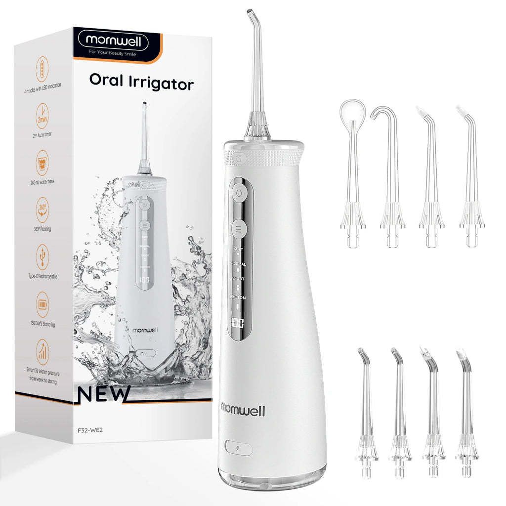 F32 Water Floss Oral Teeth Whitening Home Appliance Sonic Water Flosser 260ML Tank Teeth Cleaner Oral Water Jet