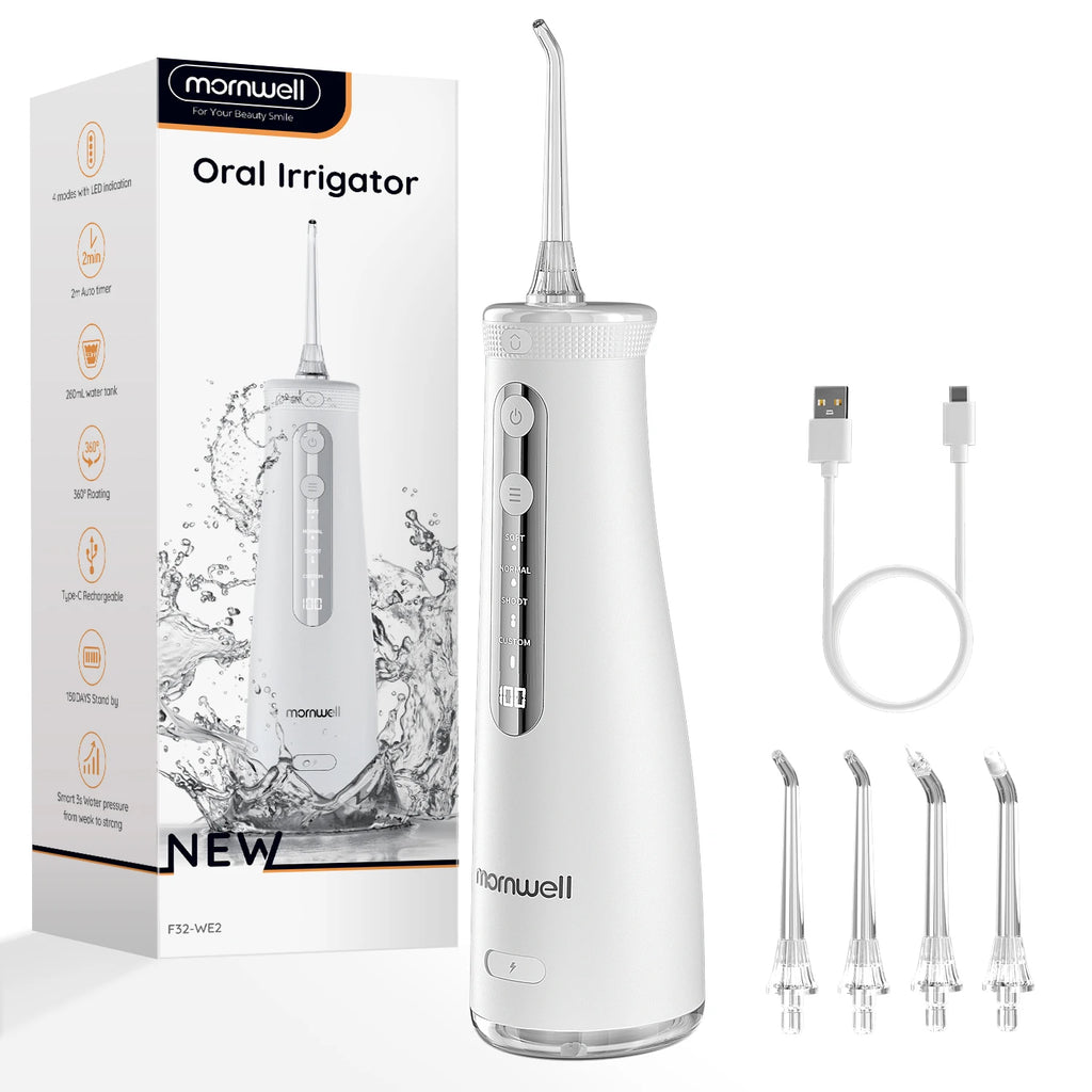 F32 Water Floss Oral Teeth Whitening Home Appliance Sonic Water Flosser 260ML Tank Teeth Cleaner Oral Water Jet