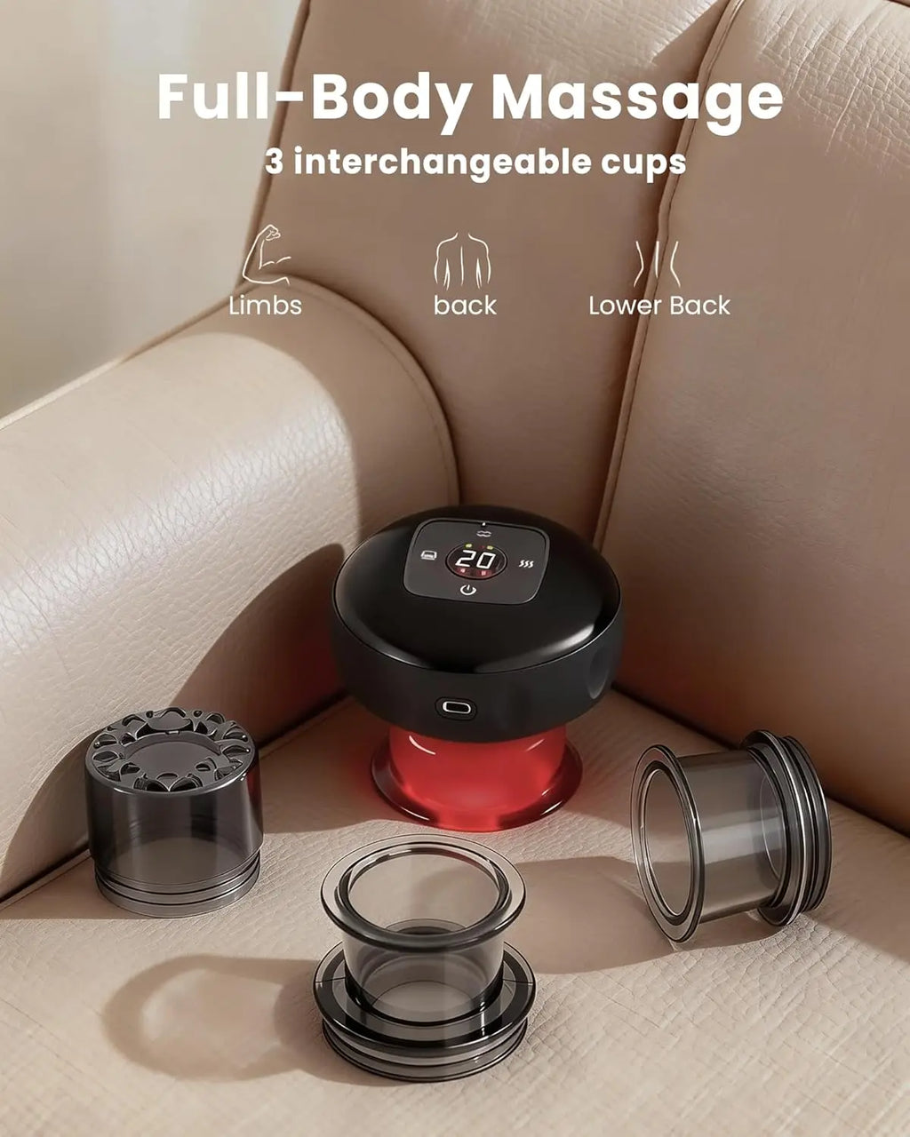 7-In-1 Smart Cupping Therapy Massager with Red Light Scraping Therapy